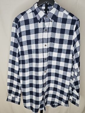 Saddlebred Navy and White Buffalo Check Button-Down Shirt